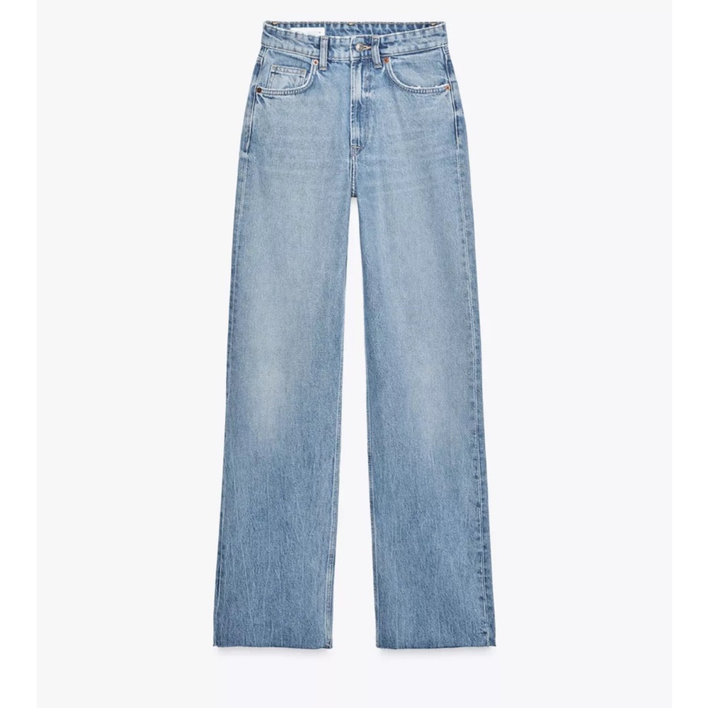 Zara High Rise Straight Leg Jean